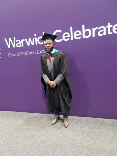 The graduand, Chukwuemeka Ihiedioha Jnr.