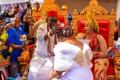 Chimamanda Adichie during her chieftaincy coronation in Anambra 