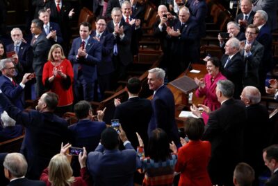 McCarthy being cheered by other House Members 