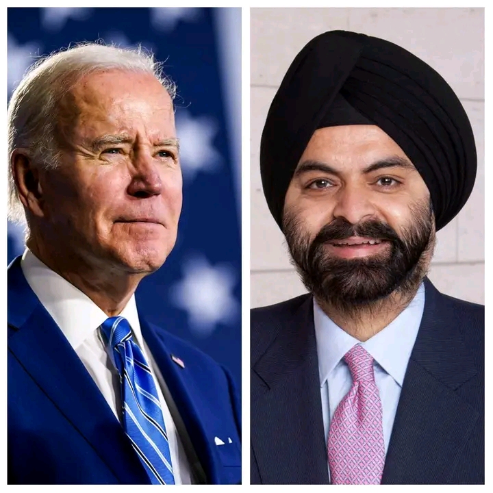 Joe Biden and Ajay Banga