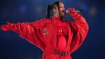 Rihanna during Super Bowl Show