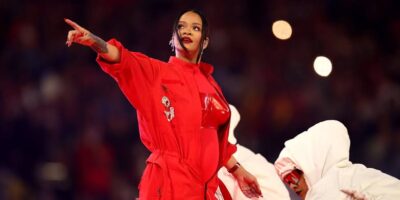 Rihanna during Super Bowl Show 