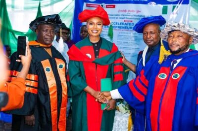 Nancy Isime during honorary doctorate celeberation