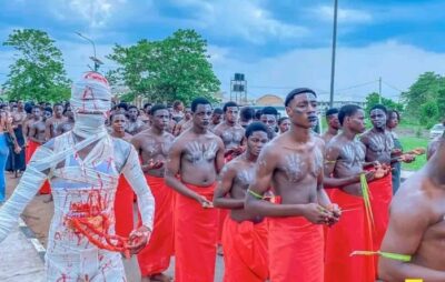 Theatre students of Anambra University during initiation 