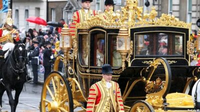 King Charles III being conveyed 