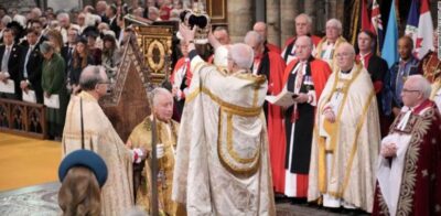 King Charles III receiving the 360-year-old St. Edward's Crown