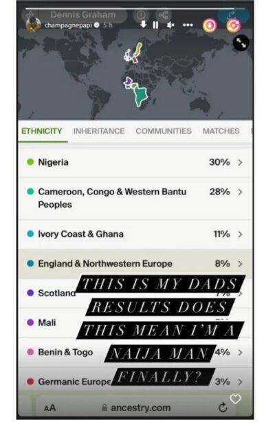 Drake's Ancestry DNA 