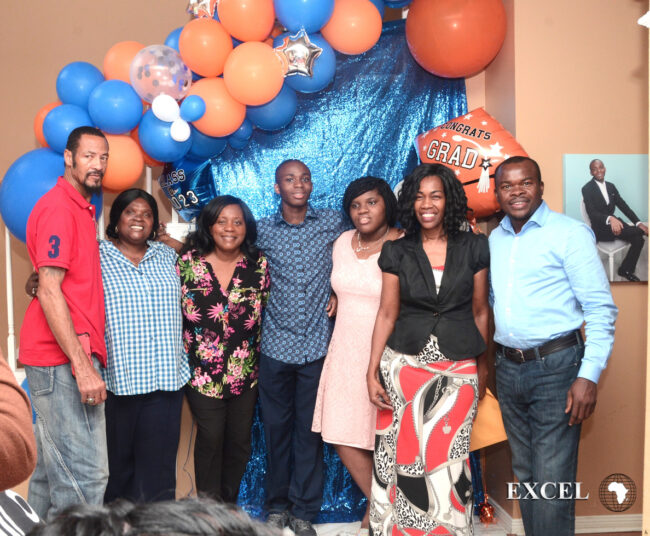 L-R 3rd Left, Kimma Wreh, Celebrant at the middle and the CEO of Excel Global Media Inc. Boniface Ihiasota 