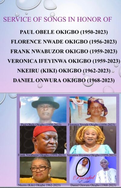 In honor of Okigbo family members who died in 2023