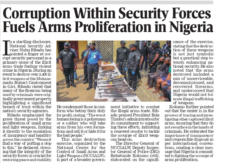 Corruption Within Security Forces Fuels Arms Proliferation in Nigeria