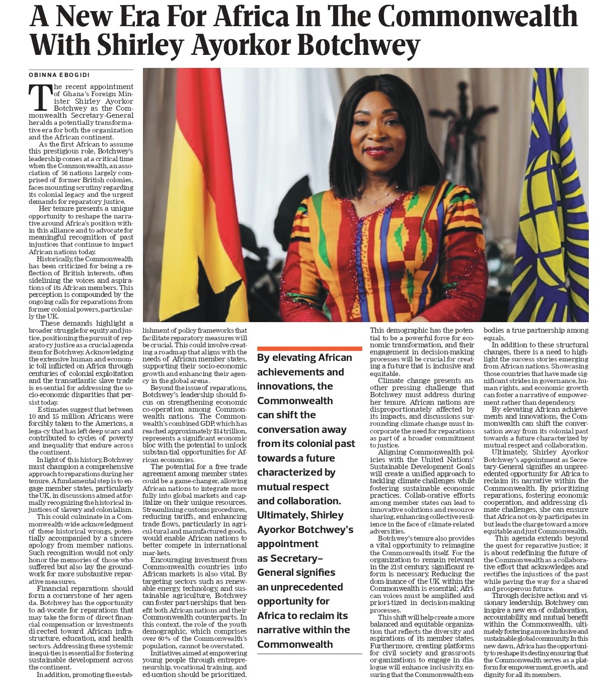 A New Era for Africa in the Commonwealth with Shirley Ayorkor Botchwey's Visionary Leadership