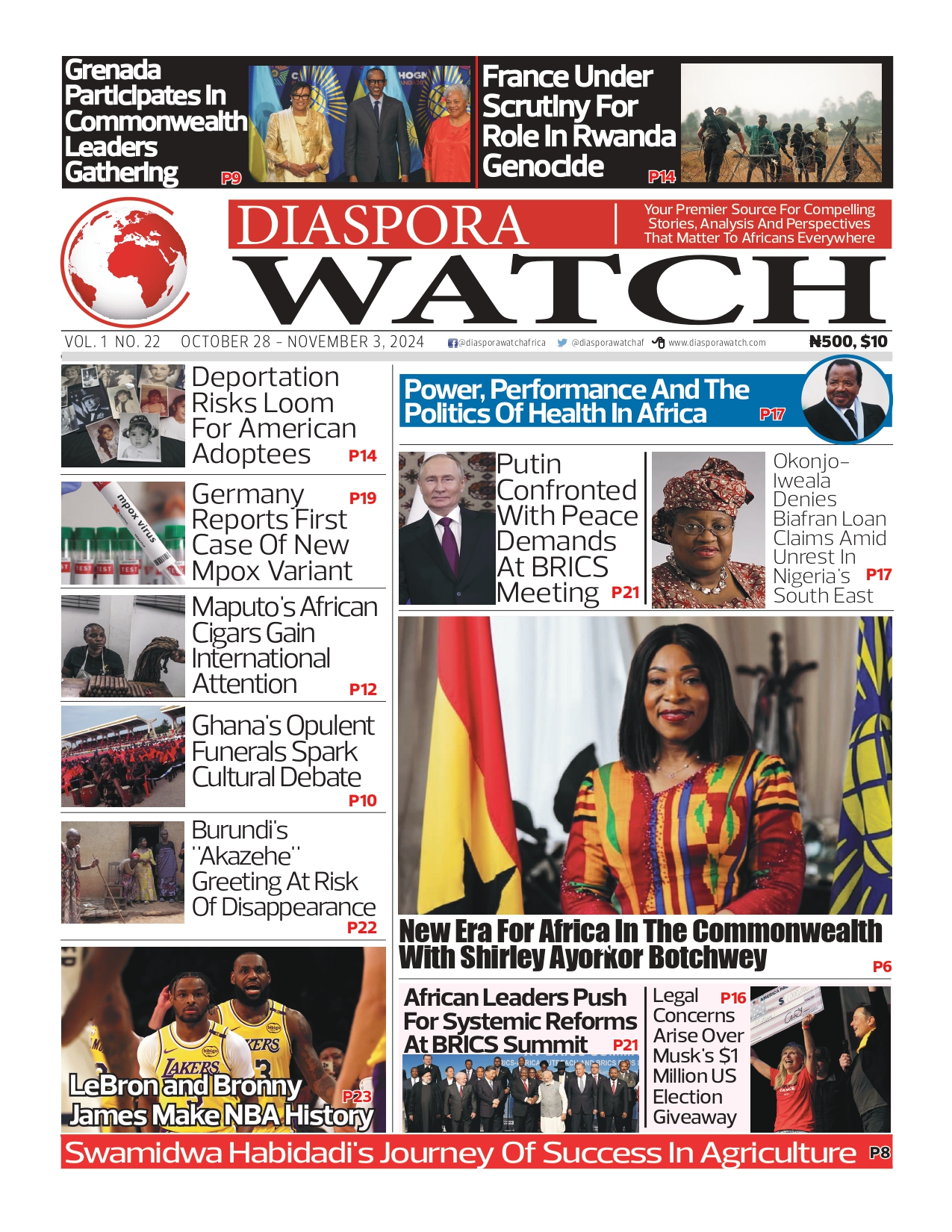 Diaspora Watch,Vol.22(oct28-nov03),2024