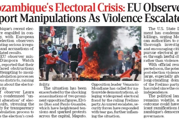 Mozambique Election Crisis: EU Observers Report Manipulations, Rising Violence