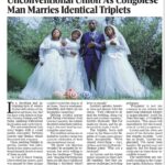 Congolese Man Marries Identical Triplets in Unique Wedding Ceremony