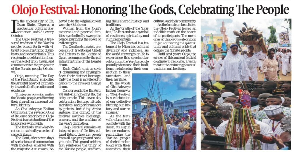 Olojo Festival: Honoring the Gods and Celebrating Yoruba Heritage