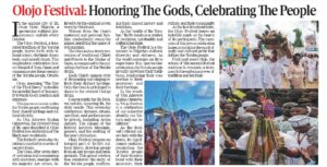 Olojo Festival: Honoring the Gods and Celebrating Yoruba Heritage