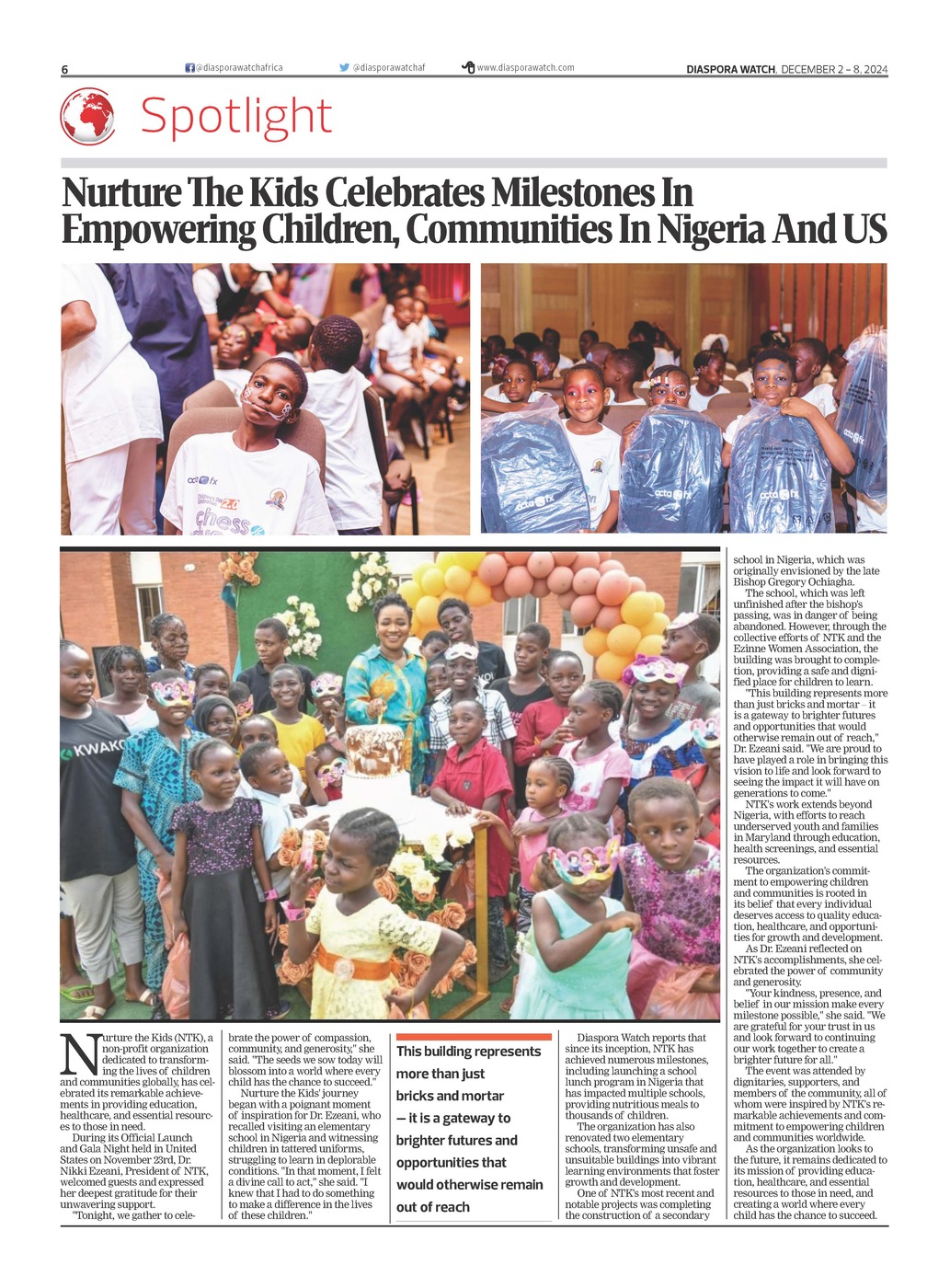 Nurture The Kids Celebrates Milestones In Empowering Children, Communities In Nigeria And US - Excel Breaking News